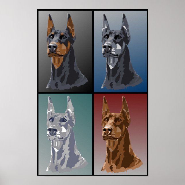 Doberman Färg Poster (Framsidan)