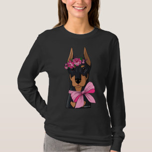 Doberman Flower Girl T Shirt