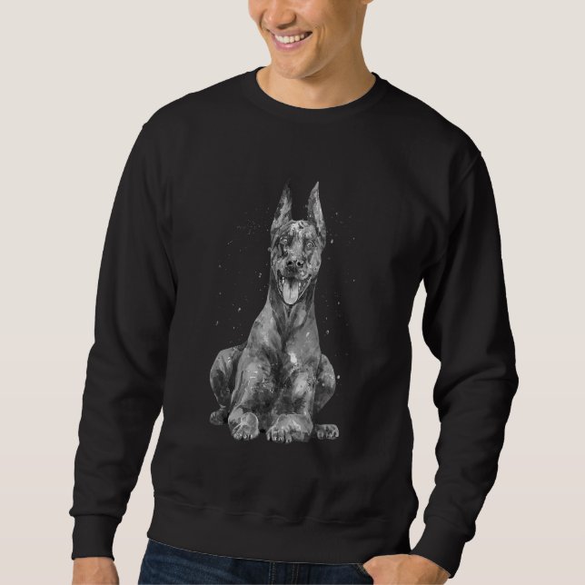 Doberman For Men Women Dobie Doberman Pinscher Lång Ärmad Tröja (Framsida)