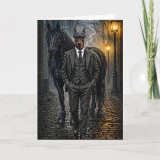 Doberman Gangster Blank Kort