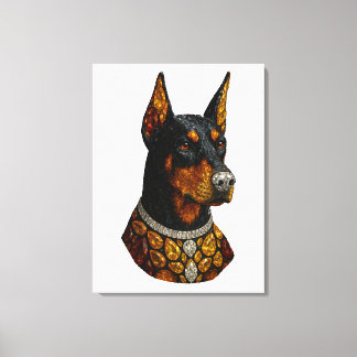 Doberman Gemstone Mosaik Lyx Canvastryck