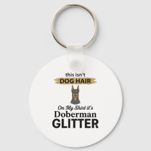 Doberman Glitter Rolig Hund Älskare Vintage Design Nyckelring