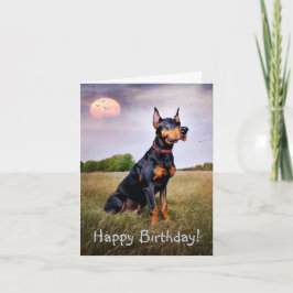 Doberman Grattis på födelsedagen Kort