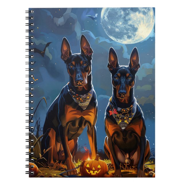 Doberman Halloween Spooky Anteckningsbok (Framsidan)