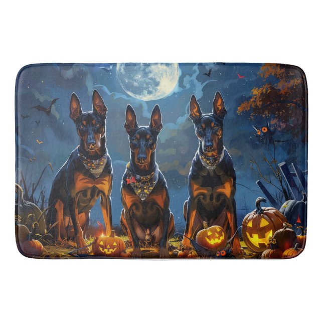 Doberman Halloween Spooky Badrumsmatta (Framsidan)