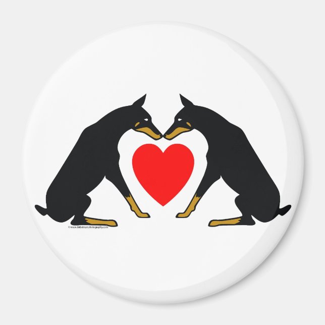 Doberman Heart Magnet (Framsidan)