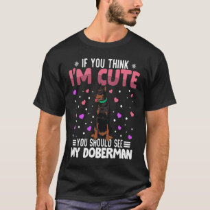 Doberman Heart Valentindagen Djuret för kvinnor K T Shirt