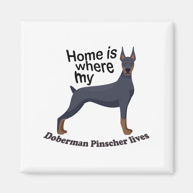 Doberman Home Magnet (Framsidan)