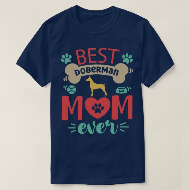 Doberman Hund 1 T Shirt (Design framsida)