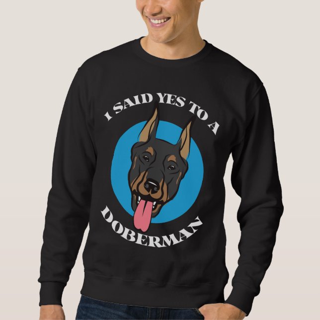 Doberman Hund 997 Lång Ärmad Tröja (Framsida)