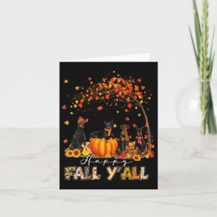 Doberman Hund Autumn Fall Pumpkin Lastbil Mappe - Kort