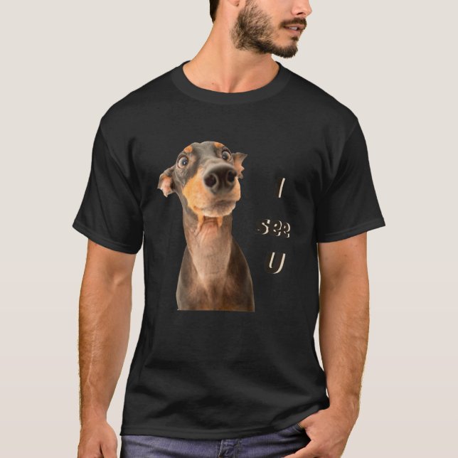 Doberman Hund aveln Hund, kvinnor och barn i Manar T Shirt (Framsida)