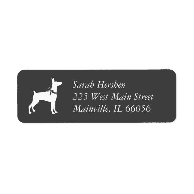 Doberman Hund Baby Shower Puppy Dobie Pinscher Returadress Etikett (Framsidan)