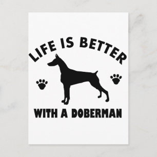 Doberman hund design vykort