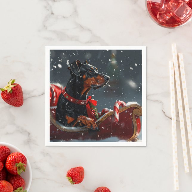 Doberman Hund julafton Pappersservett (Insitu)