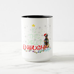 Doberman Hund Julgran Santa Julafton Gift Mugg