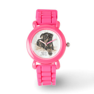 Doberman Hund Natural Öron Armbandsur
