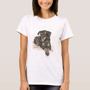 Doberman Hund Natural Öron Tee
