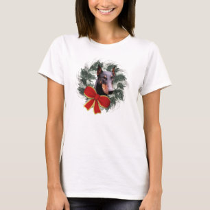 Doberman Hund och andejul Tee