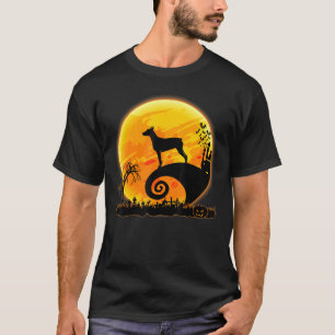 Doberman Hund och Måne Scary Halloween Costume T Shirt