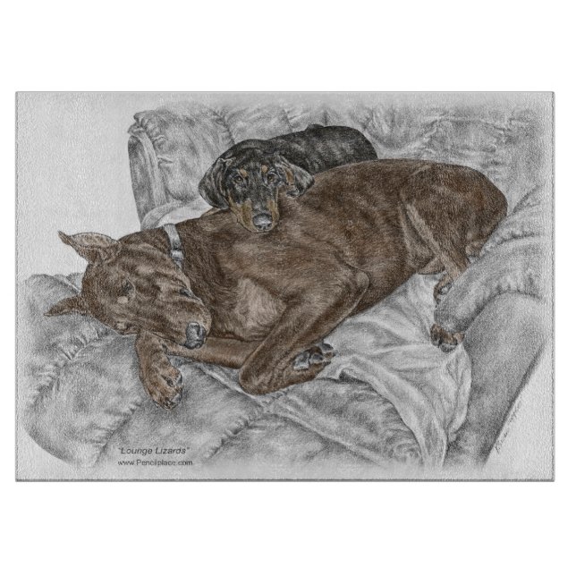 Doberman Hund och Puppy (Framsidan)