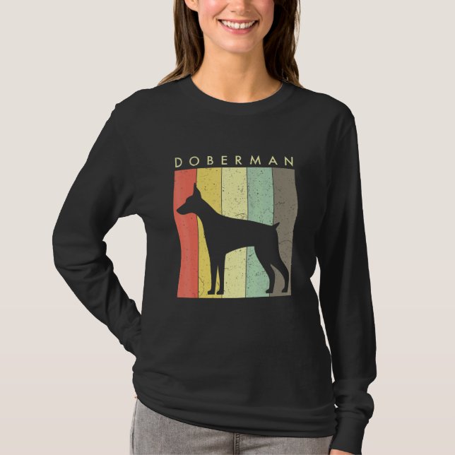 Doberman Hund Retro Vintage Doberman T Shirt (Framsida)