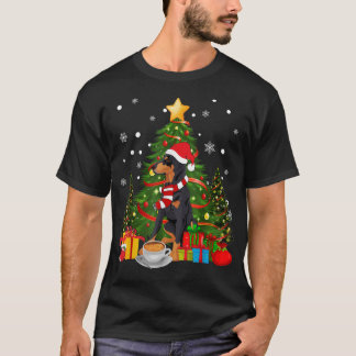 Doberman Hund Santa Hat Julkaffe 2021 Hund G T Shirt