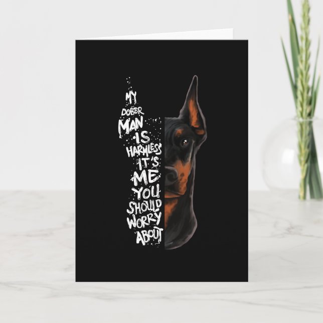 Doberman Hund Say Harmless Gift Kort (Framsida)