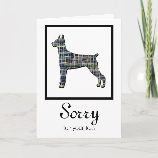 Doberman Hund Silhouette Pet Sympathy Card Kort (Framsida)