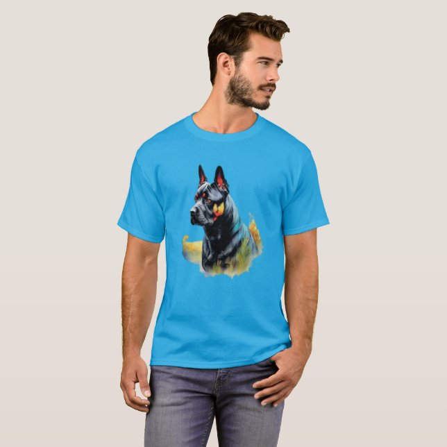 Doberman Hund T Shirt (Hel framsida)