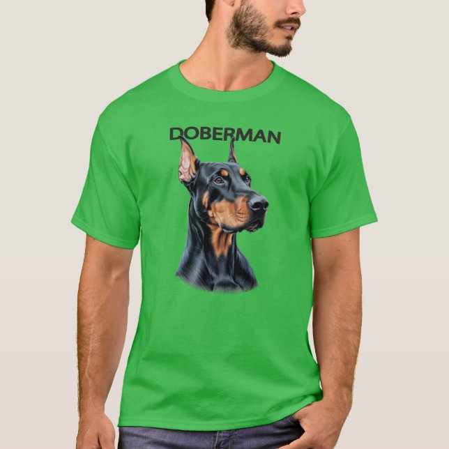 Doberman Hund T Shirt (Framsida)