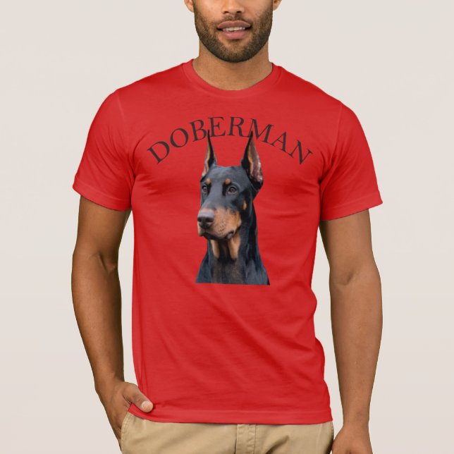 Doberman Hund T Shirt (Framsida)