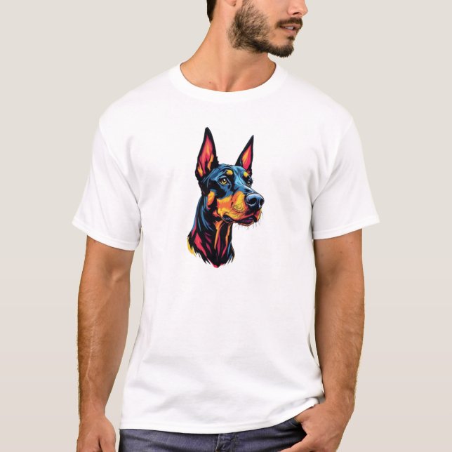Doberman Hund T Shirt (Framsida)