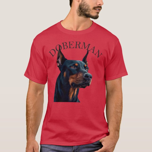 Doberman Hund T Shirt (Framsida)