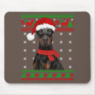 Doberman Hund Ugly Sweater jul Puppy Hund Kärlek Musmatta