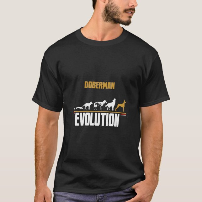 Doberman Hundar Evolution T Shirt (Framsida)
