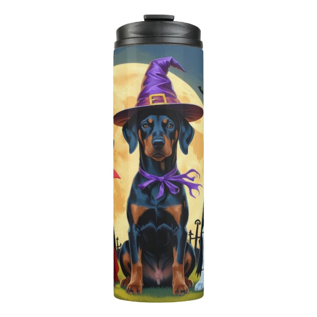Doberman Hundar Pumpkin Halloween Funny (Framsida)