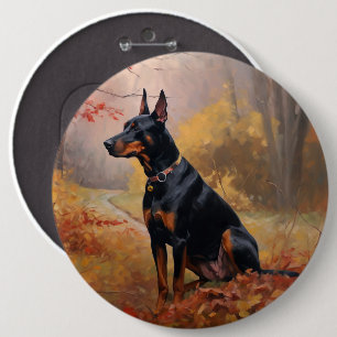 Doberman i Höst löv Fall Inspire Knapp