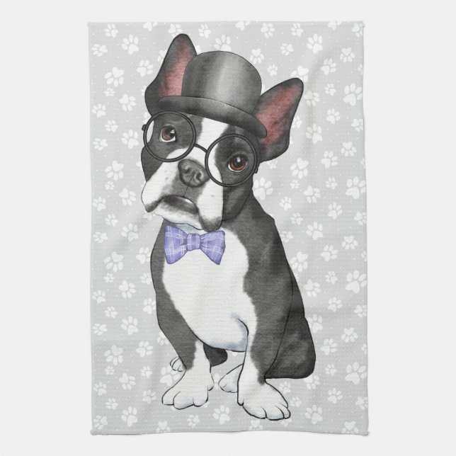 Doberman Illustration Kitchen Towel Kökshandduk (Vertikal)