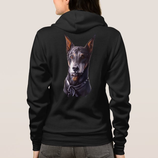 Doberman Jacka Kvinnors Doberman Pinscher Jacka T Shirt (Baksida)