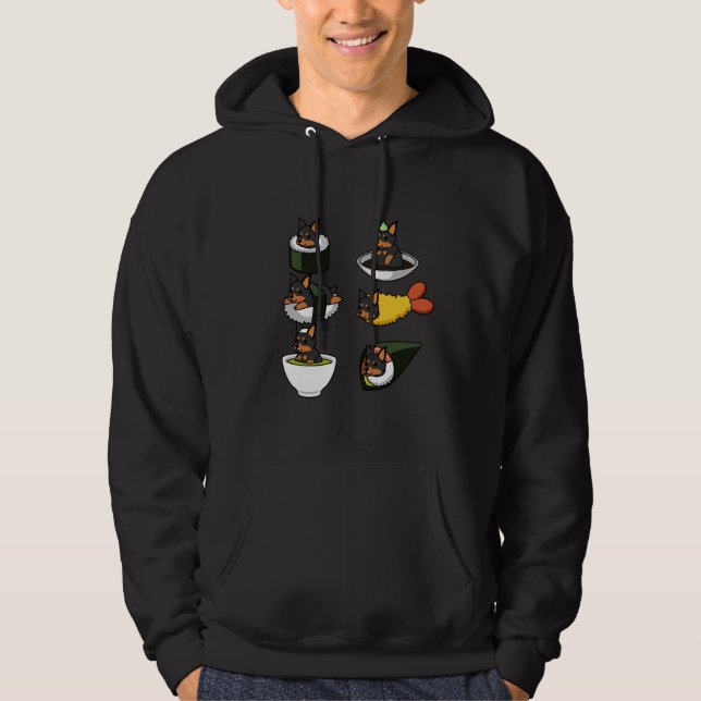 Doberman Japansk Food Hoodie (Framsida)