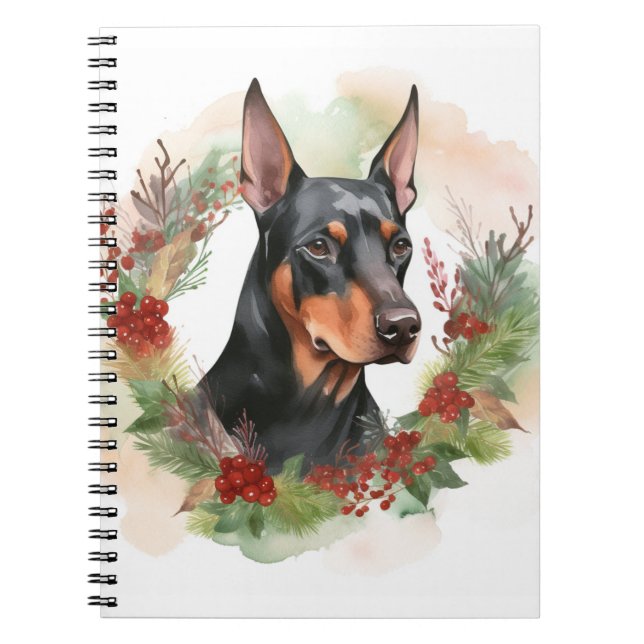 Doberman jul, andningsfag Valp Anteckningsbok (Framsidan)