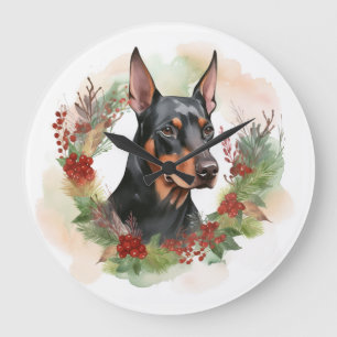 Doberman jul, andningsfag Valp Stor Klocka