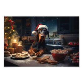 Doberman jul Cookies Festive Helgdag Fototryck