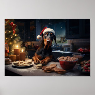 Doberman jul Cookies Festive Helgdag Poster