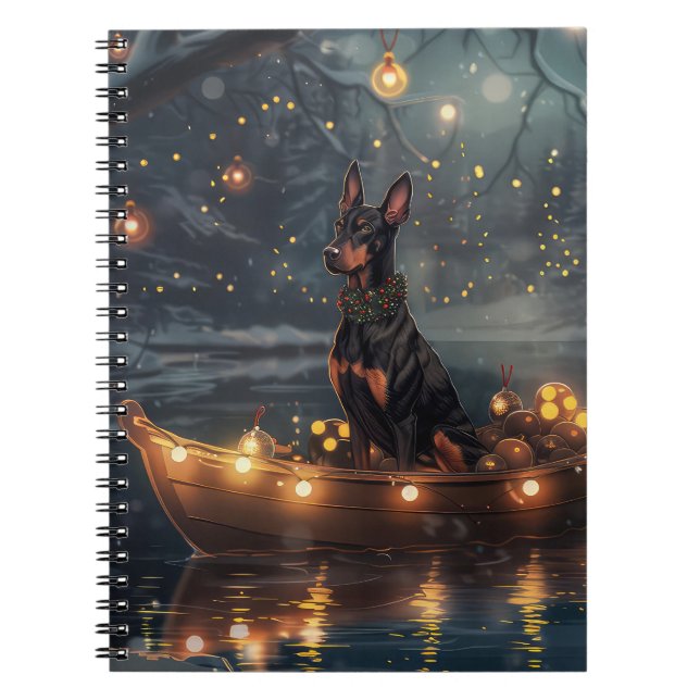 Doberman jul Festive Voyage Anteckningsbok (Framsidan)