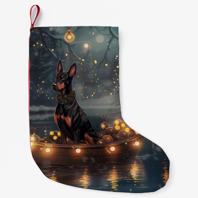 Doberman jul Festive Voyage Liten Julstrumpa (Framsidan)