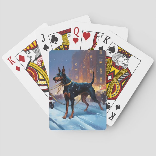 Doberman jul - högsäsong casinokort (Baksidan)