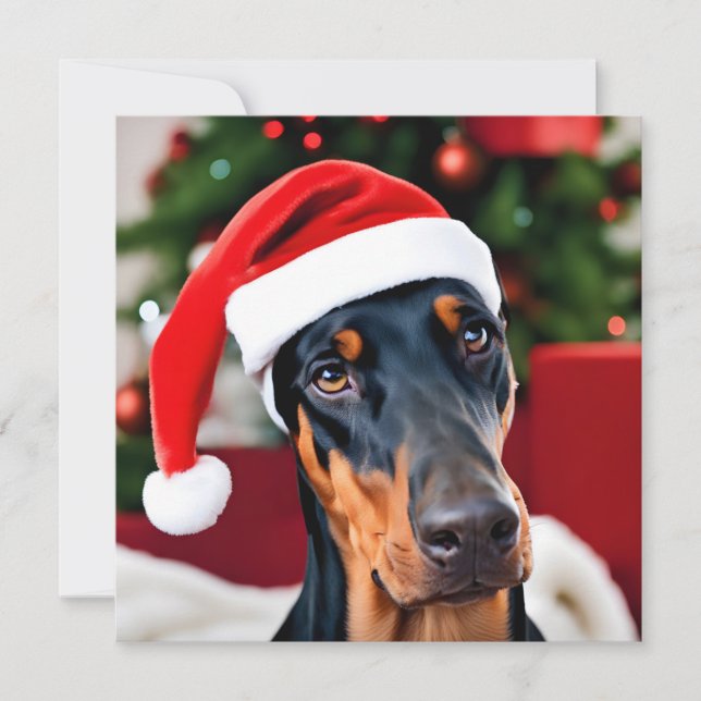 Doberman jul julkort (Framsida)