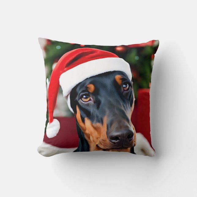 Doberman jul kudde (Framsida)